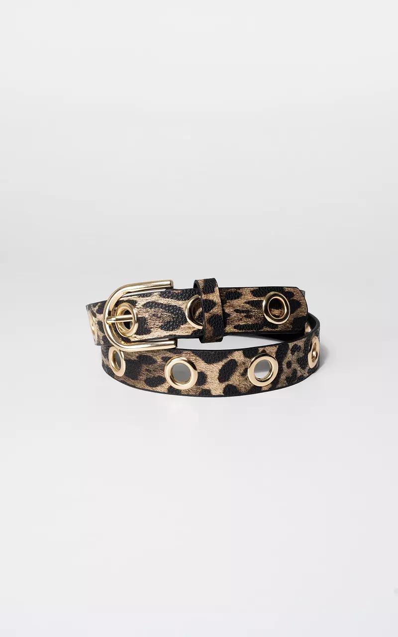 Riem met metalen ringen Leopard