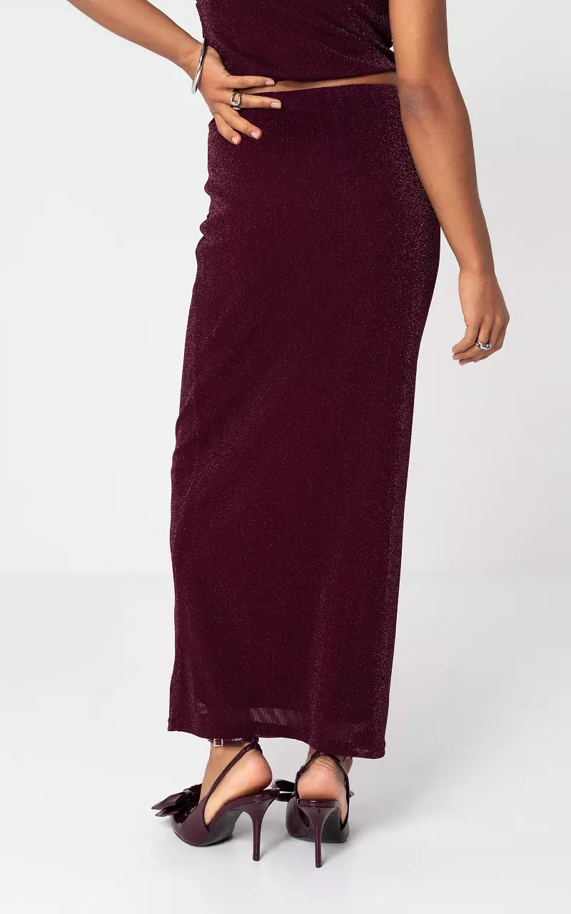 Maxirock mit Glitzer Bordeaux