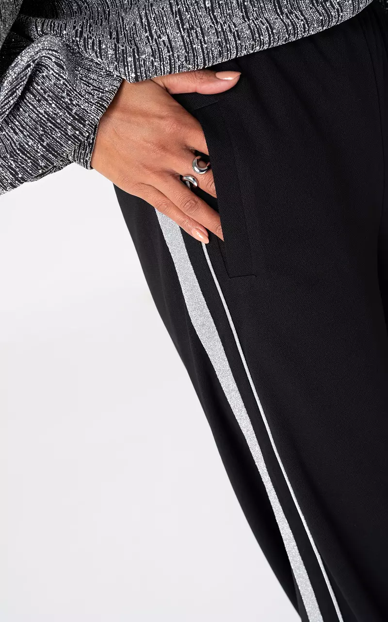 Black trousers side stripe online