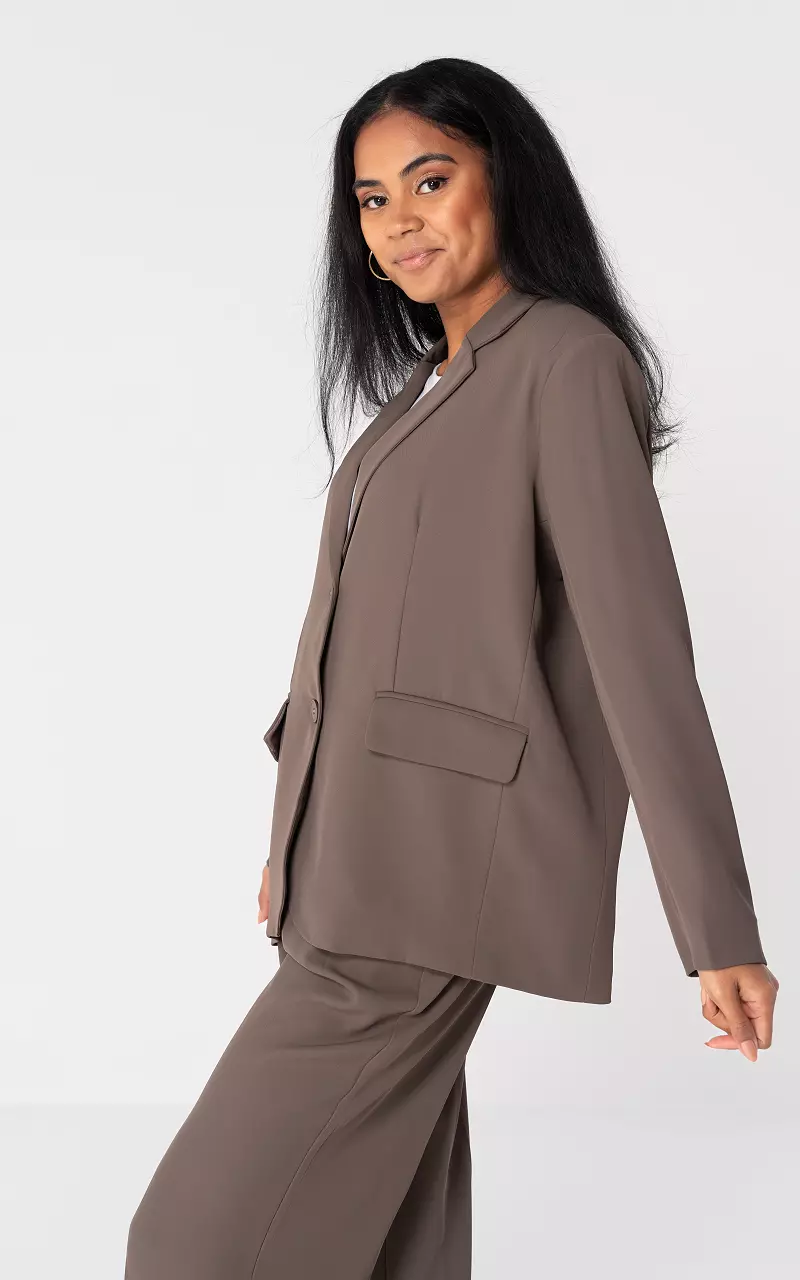Oversized Blazer mit Seitentaschen Braun