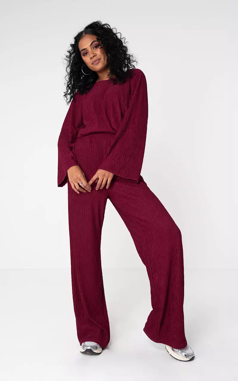 Loose fit model trousers with side pockets Dark Red