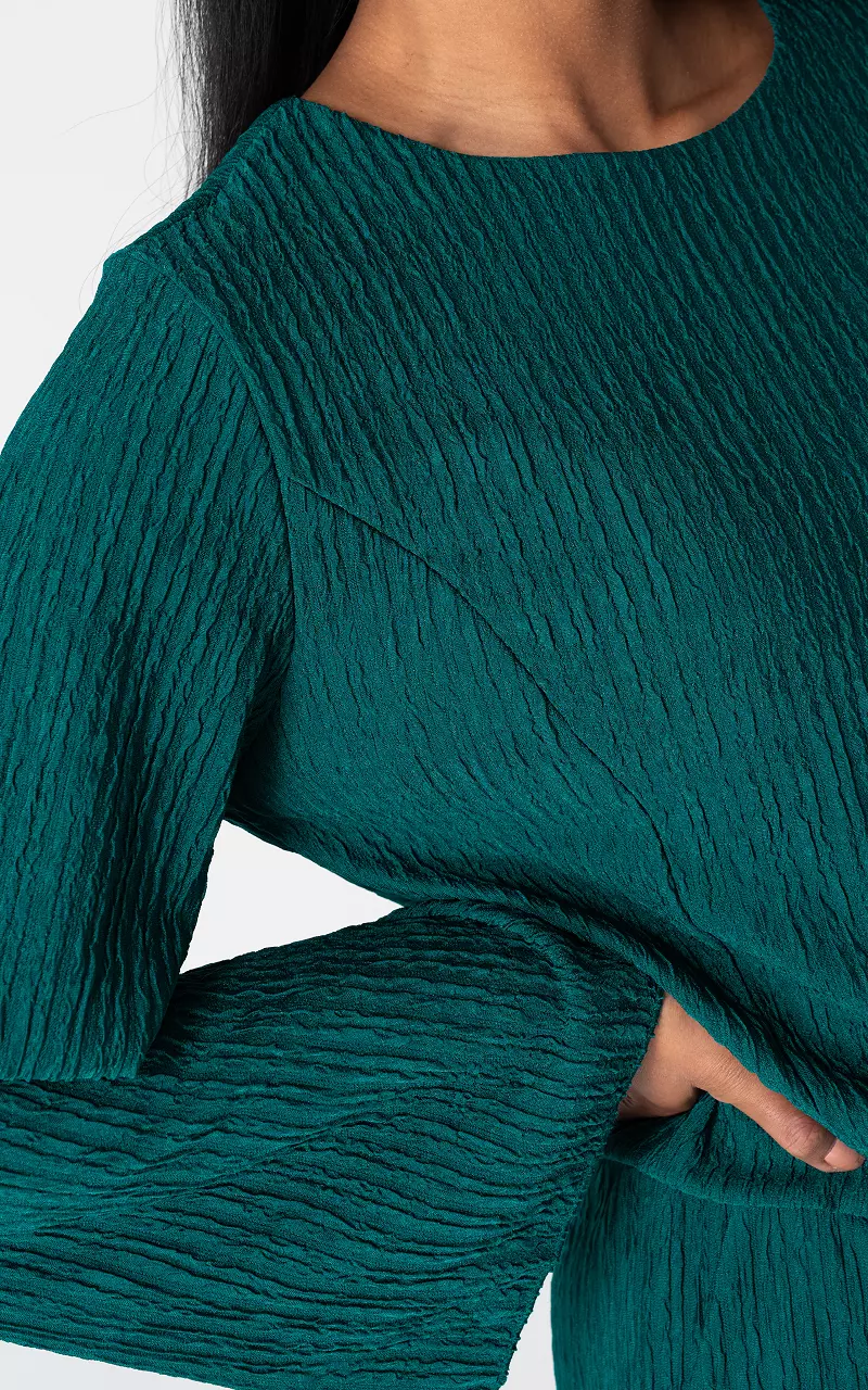 Long sleeve round neck top Petrol