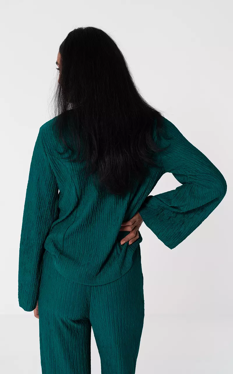 Long sleeve round neck top Petrol