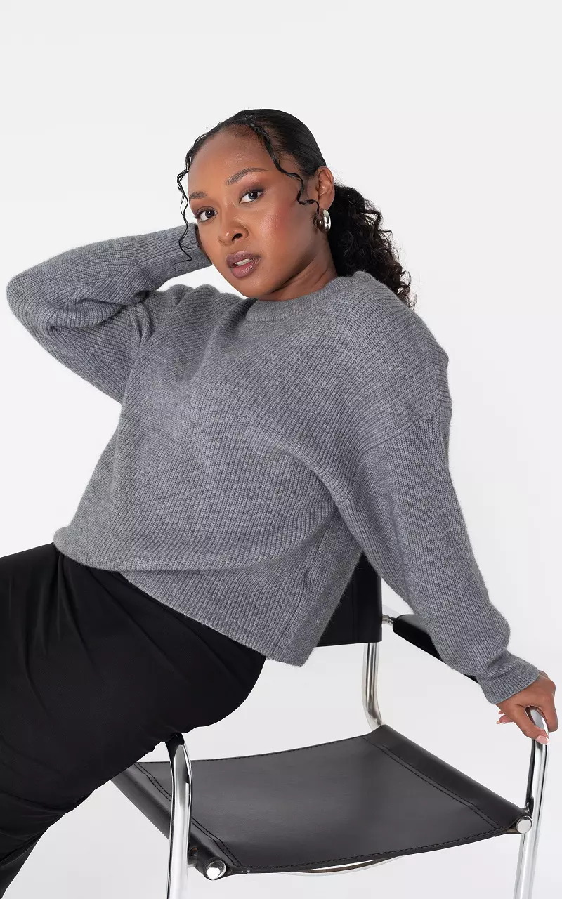 Sweater with round neck Grey