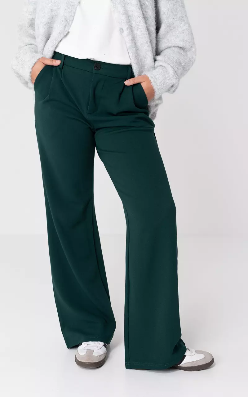 Basic wide leg trousers Emerald