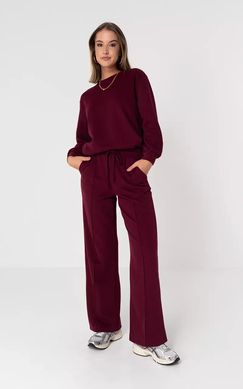 Broek met strikdetail en steekzakken Bordeaux