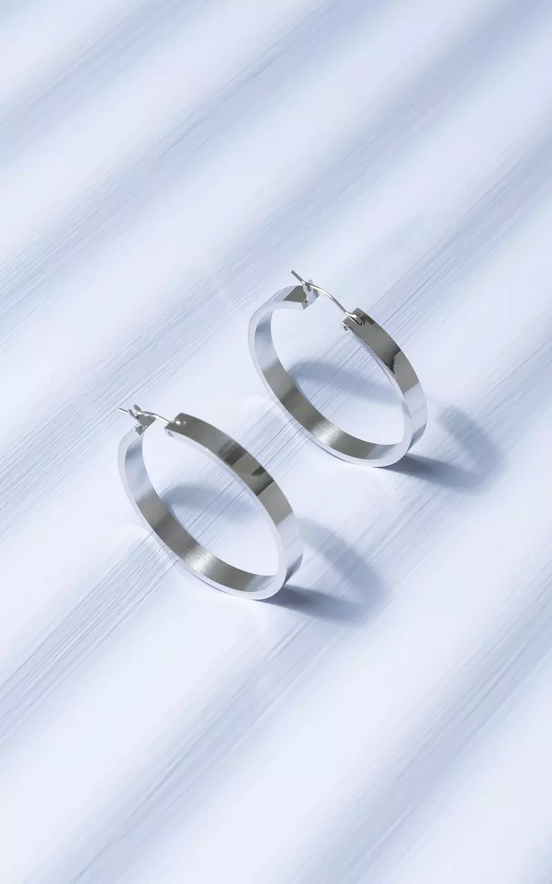 Hoop earrings made of stainless steel Silver