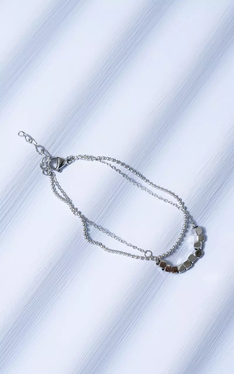 Verstellbares Armband aus Edelstahl Silber