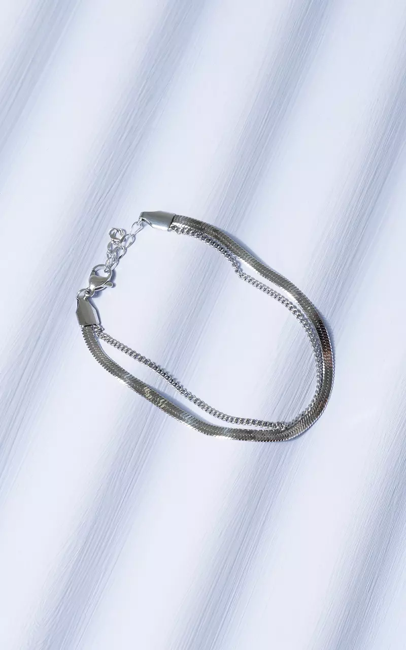 Verstellbares Armband aus Edelstahl Silber