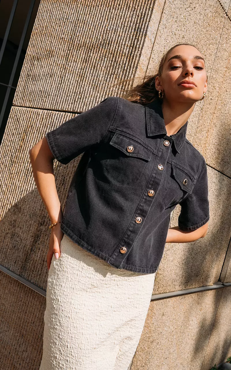 Spijkerblouse Donkergrijs