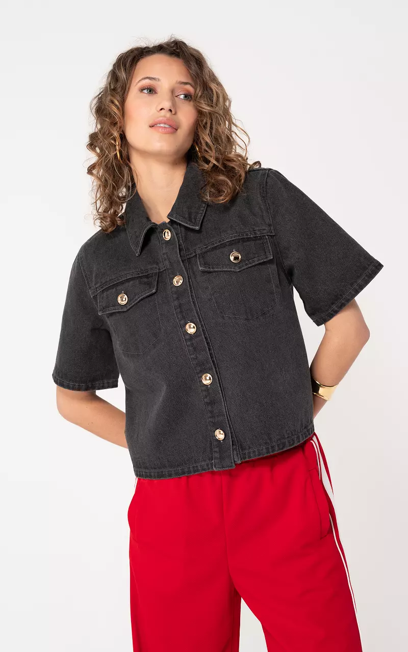 Spijkerblouse Donkergrijs