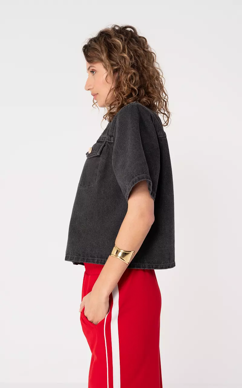 Spijkerblouse Donkergrijs