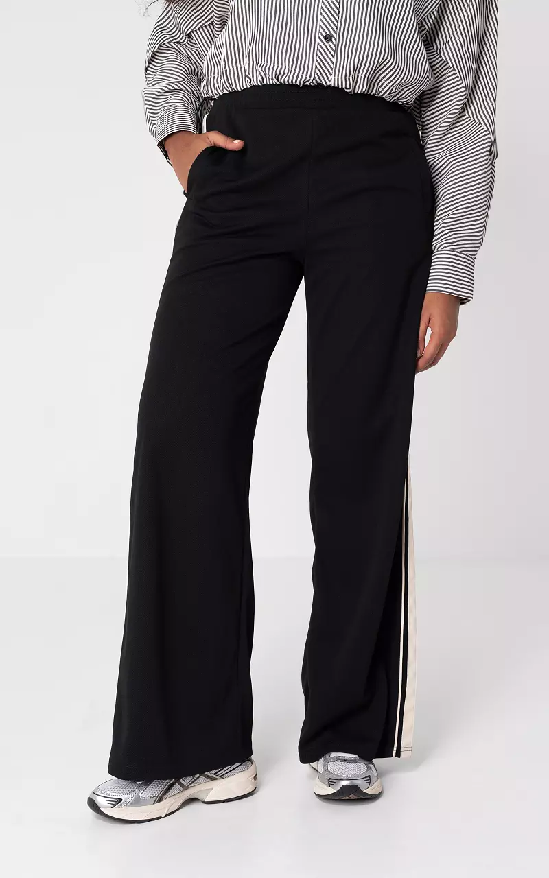 Striped pants Black Cream