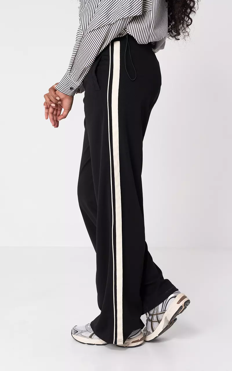 Striped pants Black Cream