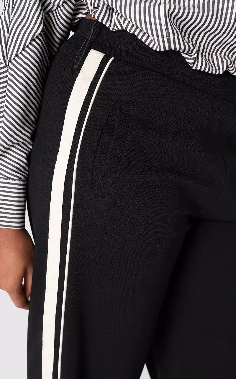 Striped pants Black Cream