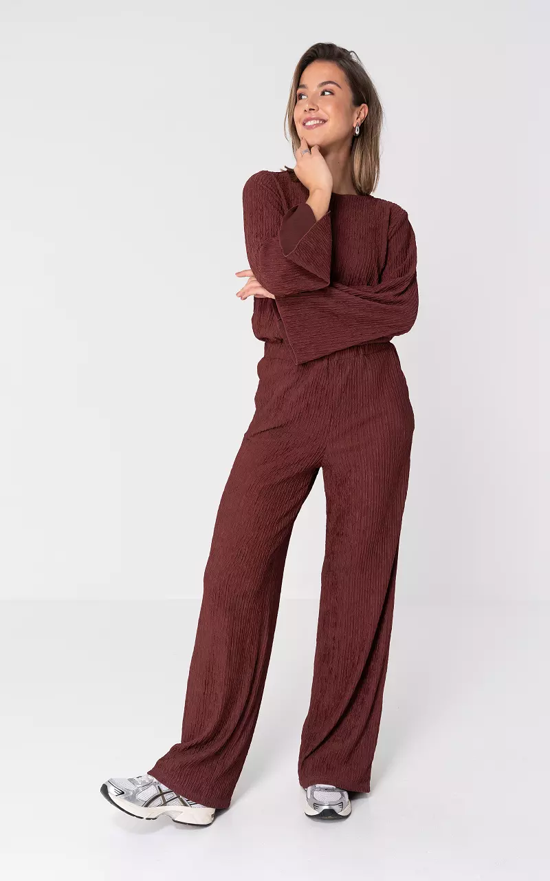 Losvallend model broek met steekzakken Bordeaux