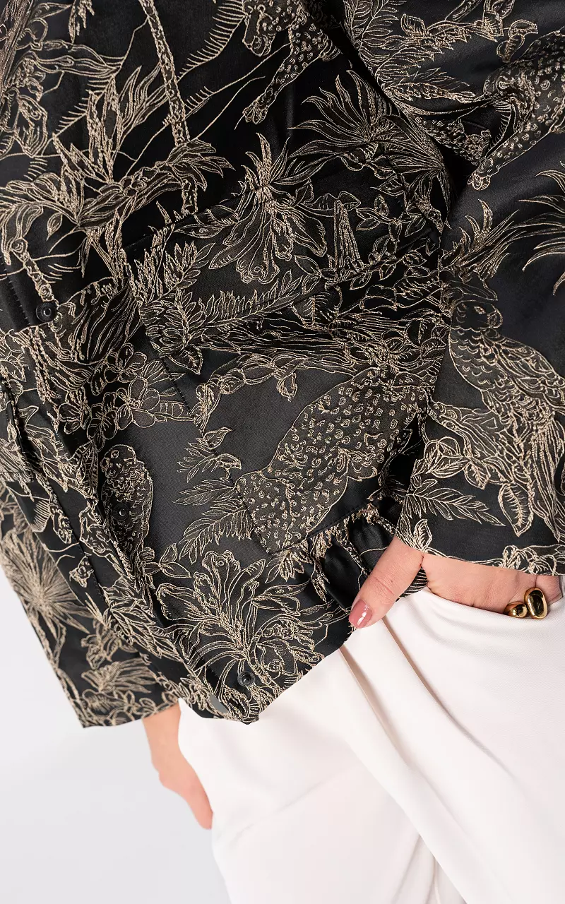 Bomber jacket with print Black Gold