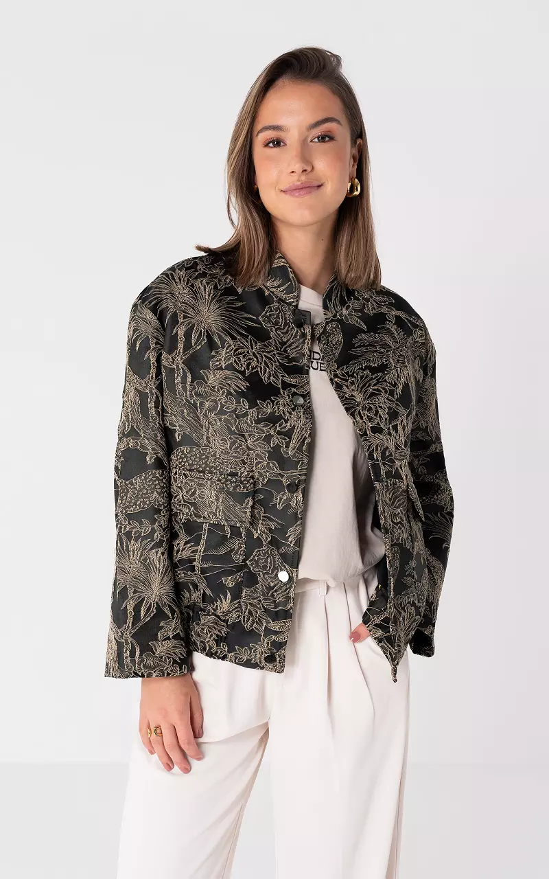 Bomber jacket with print Black Gold