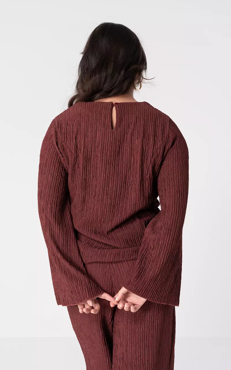 Long sleeve round neck top Bordeaux