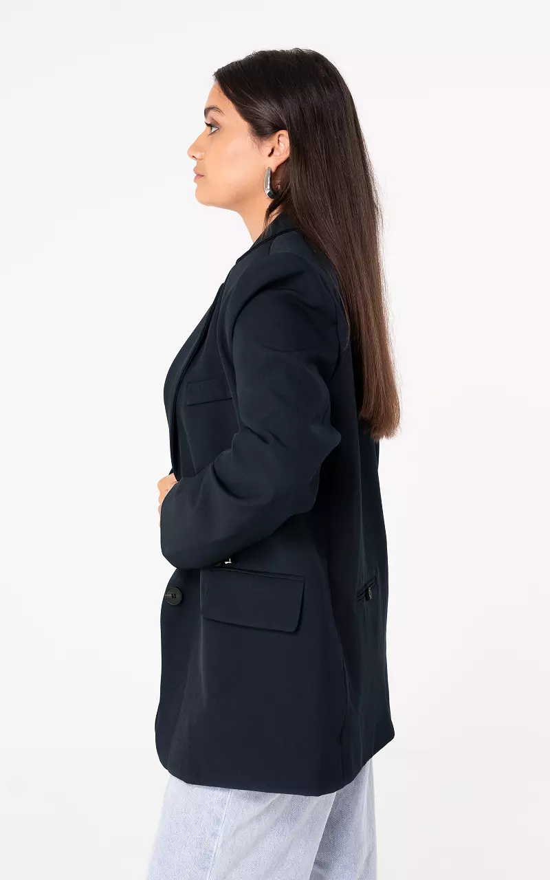 Oversized blazer with decorative pockets Dark Blue