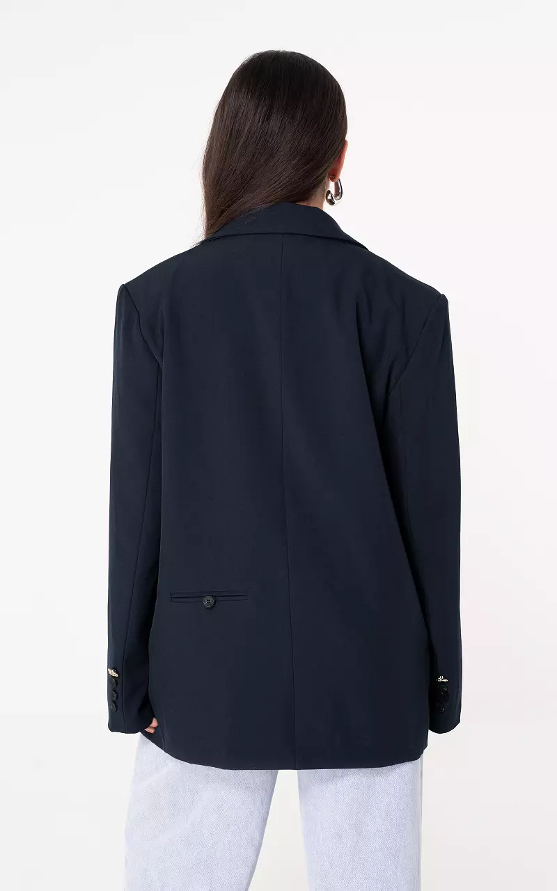 Oversized blazer with decorative pockets Dark Blue