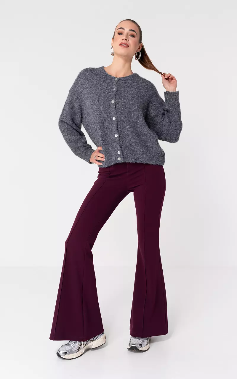 High waist flared mit Reißverschluss Bordeaux