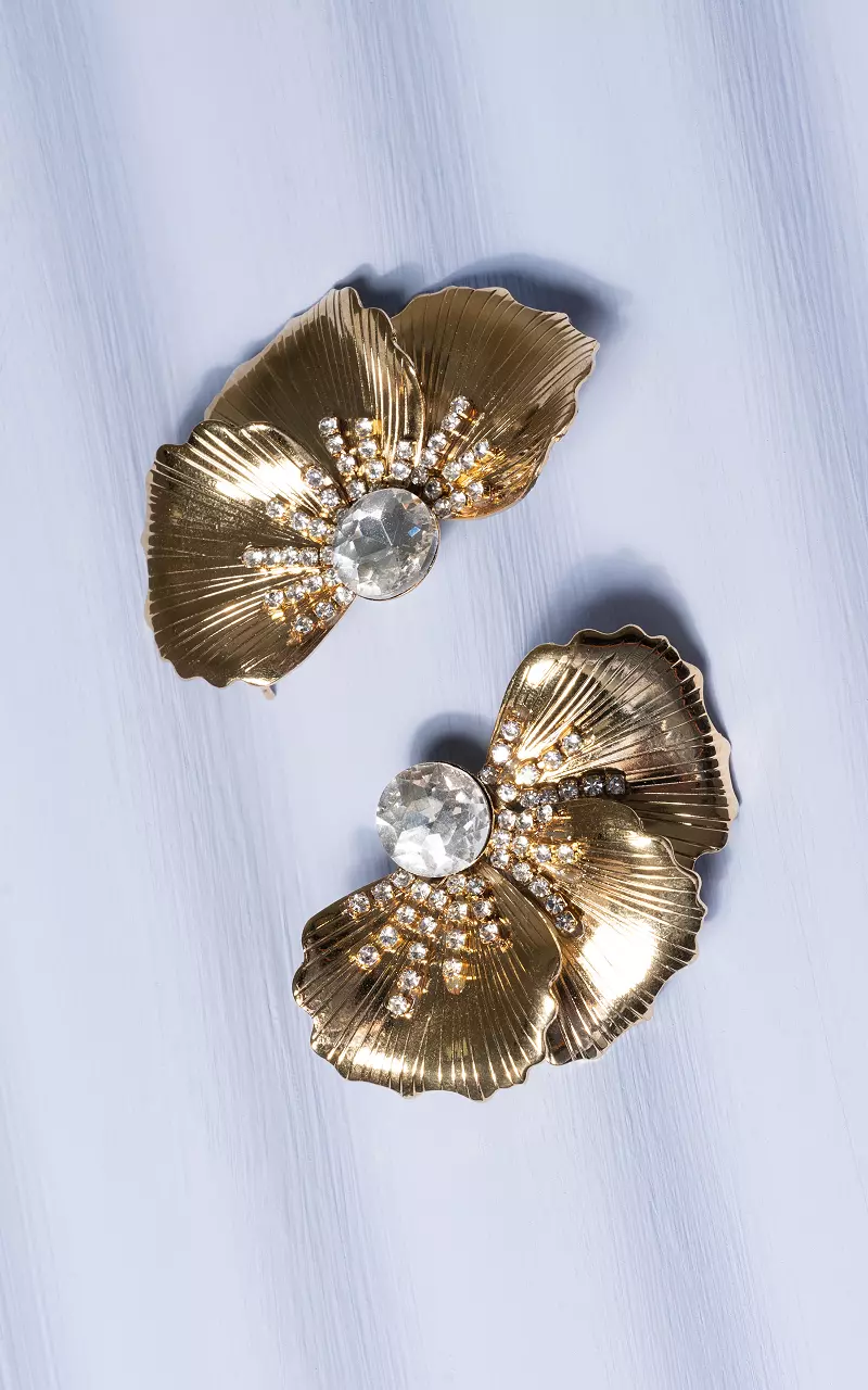 Boucles d’oreilles en acier inoxydable à strass Or