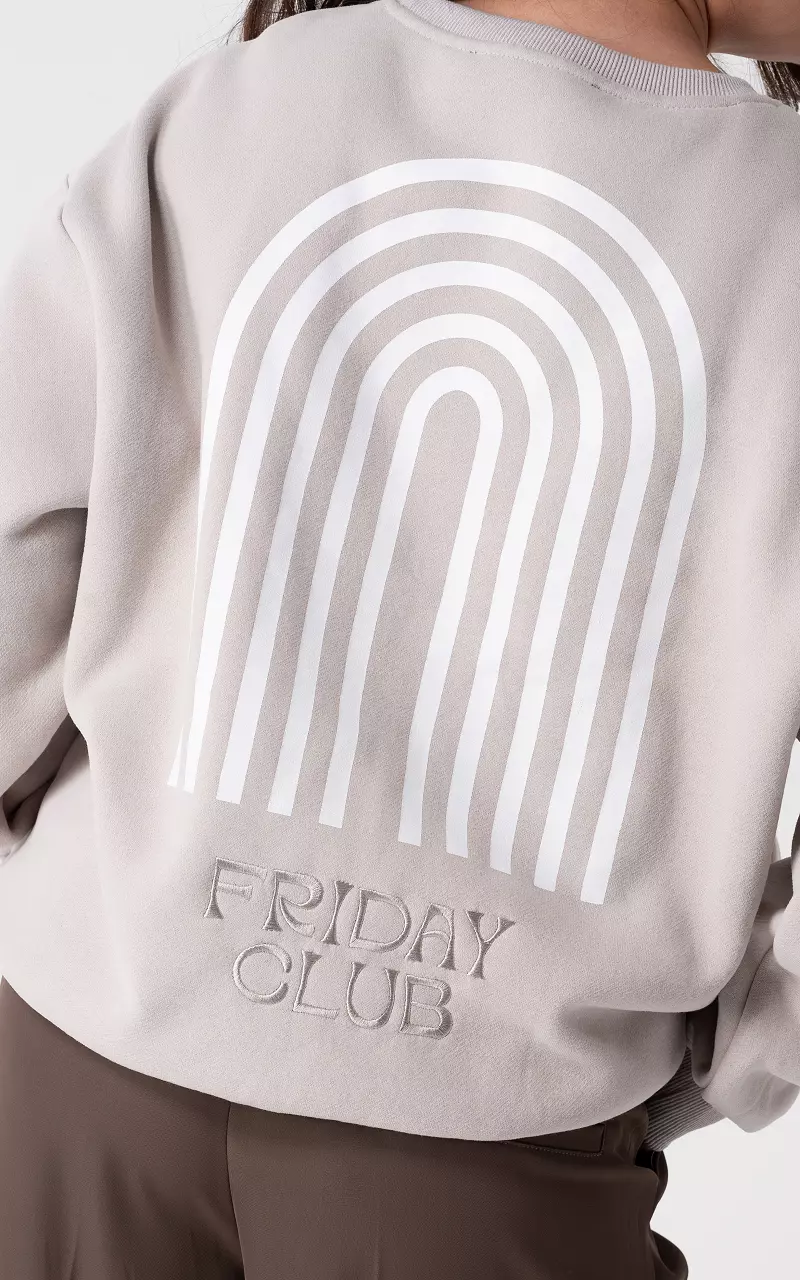 Sweater met print Beige Wit