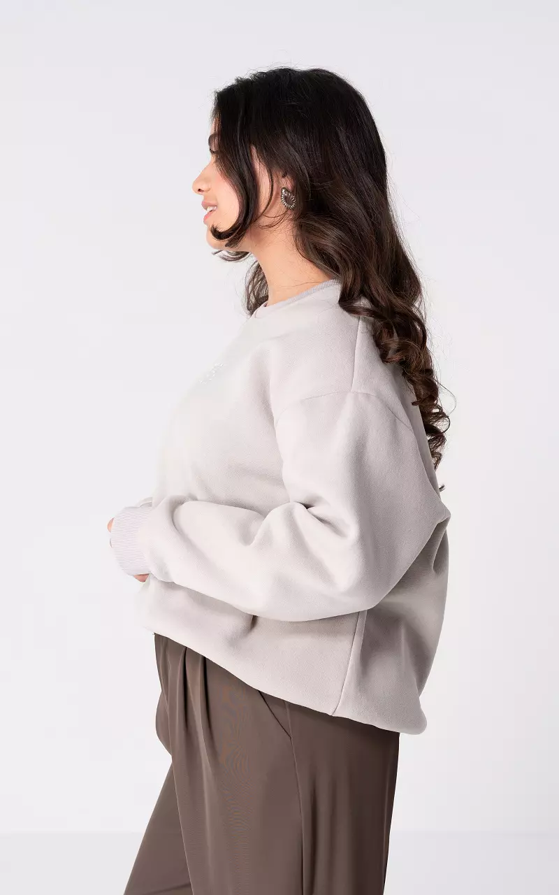 Sweater met print Beige Wit