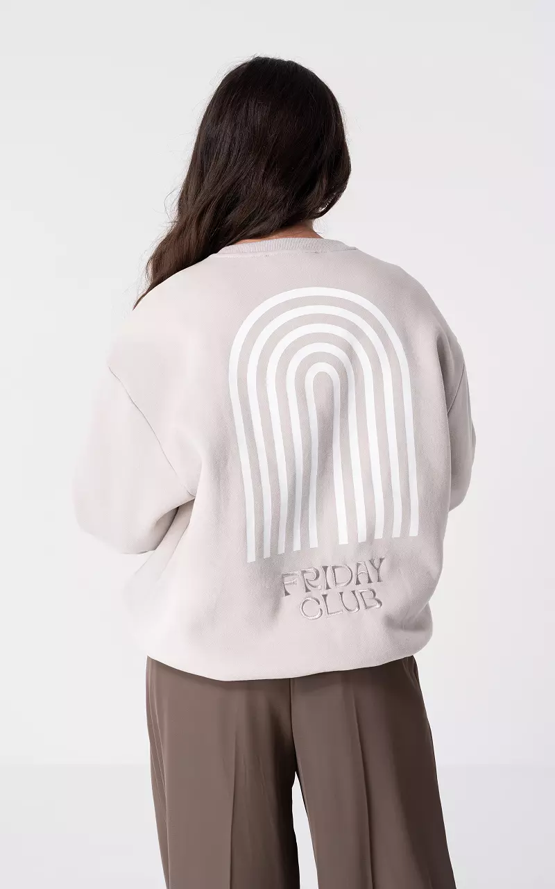 Sweater met print Beige Wit