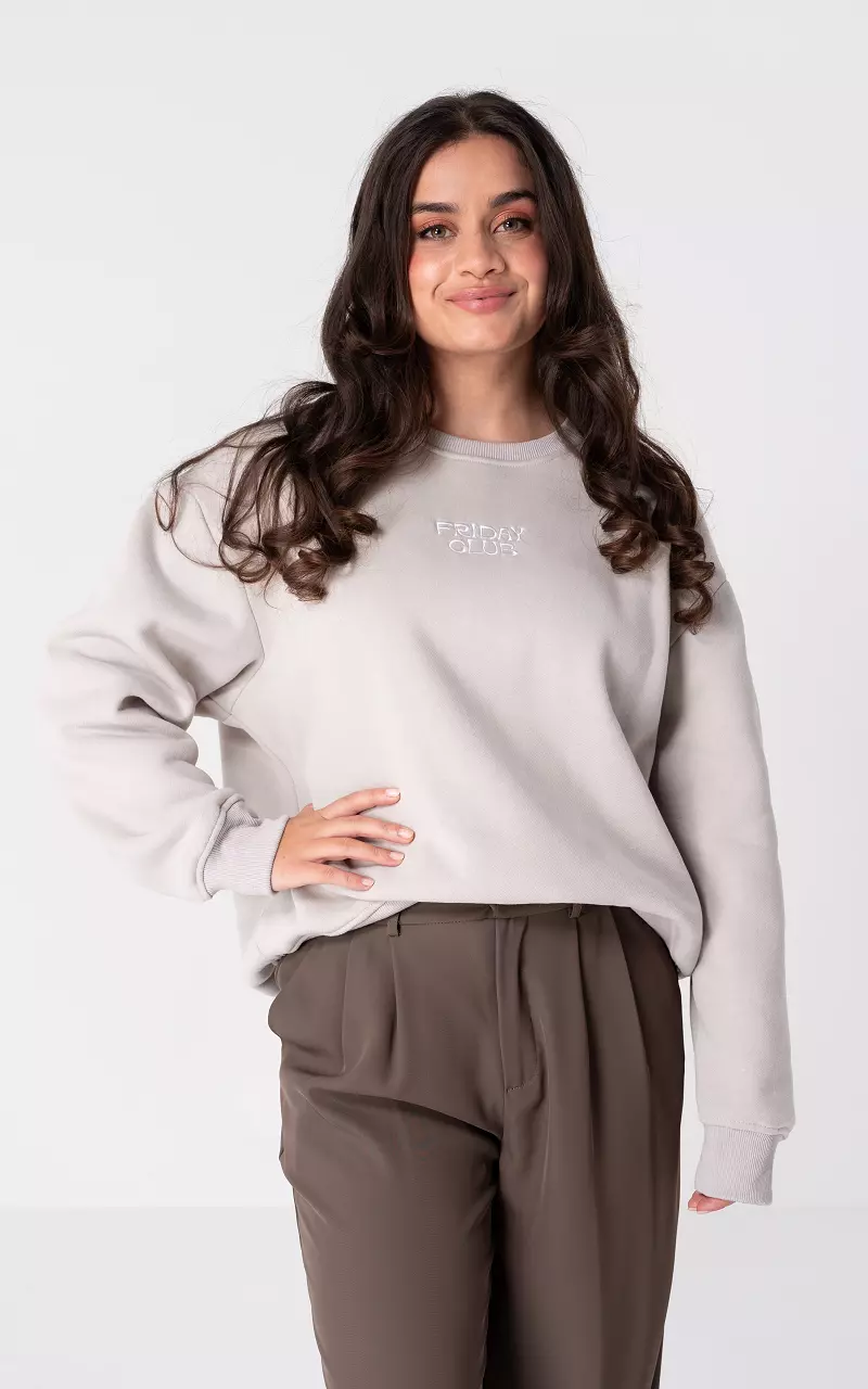 Sweater met print Beige Wit