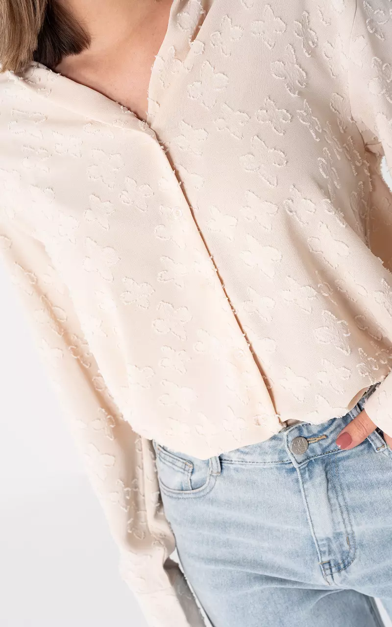Blouse with pattern Beige