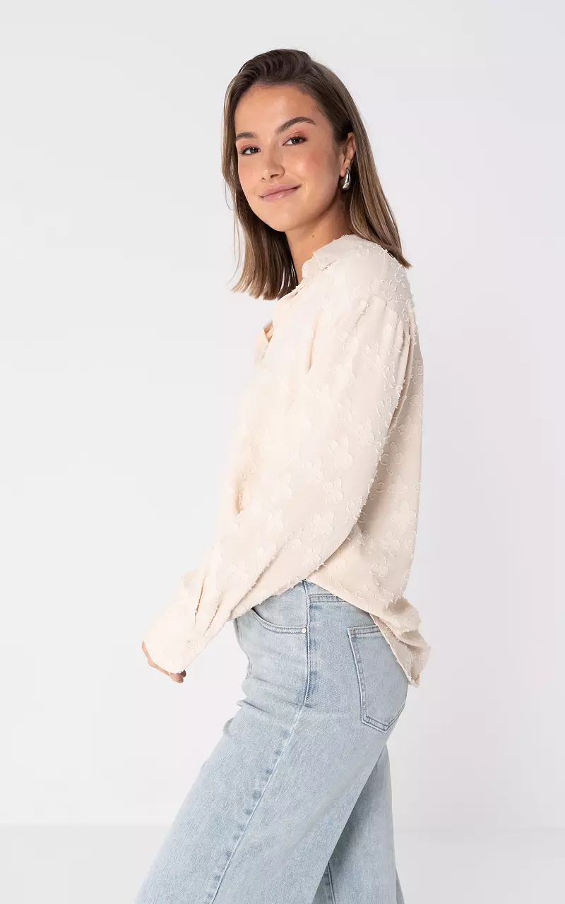 Blouse with pattern Beige