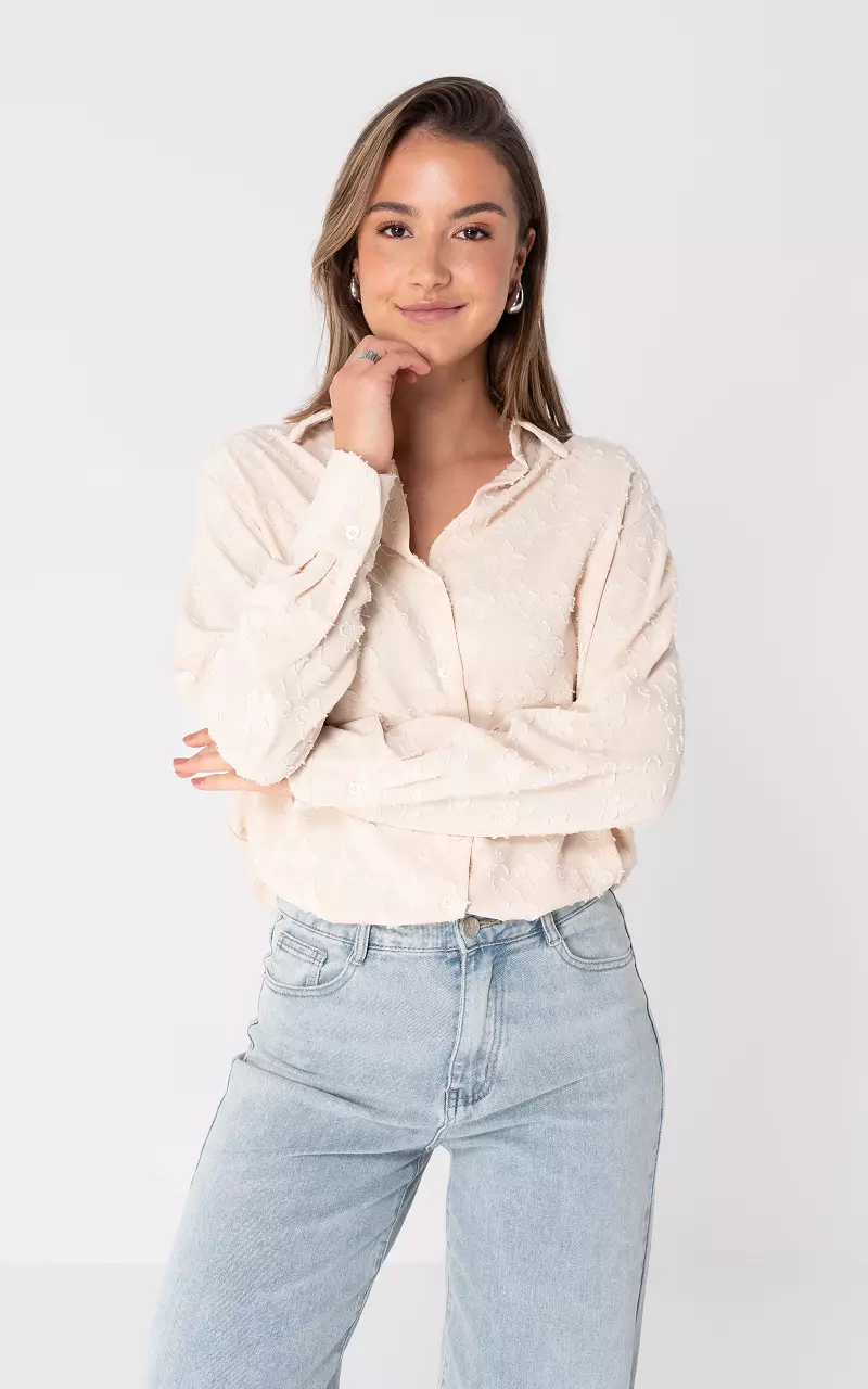 Blouse with pattern Beige