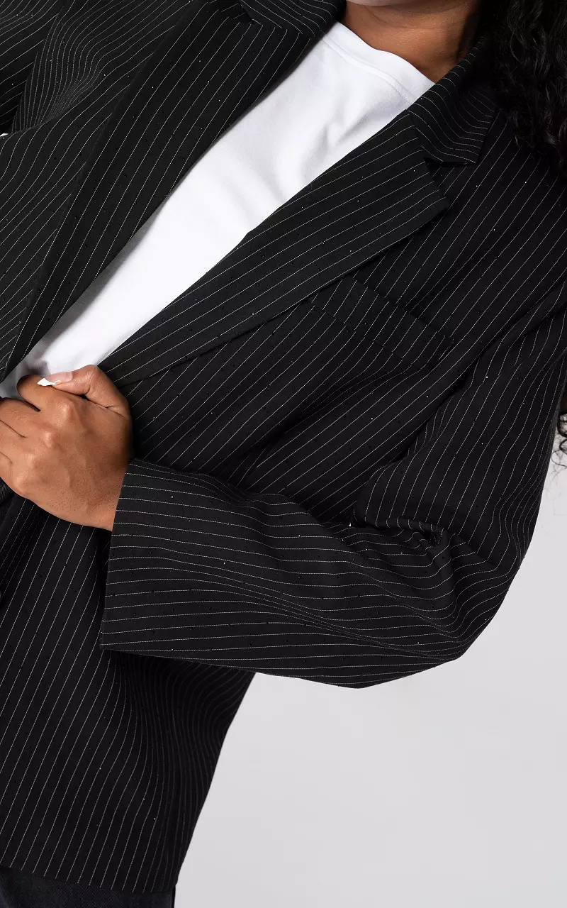 Blazer met strass Zwart Wit
