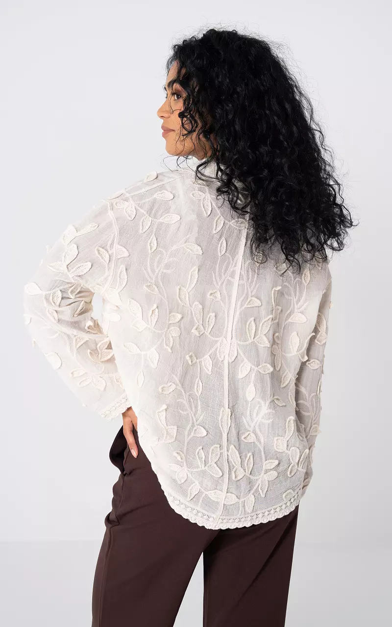 Bluse mit Muster Creme