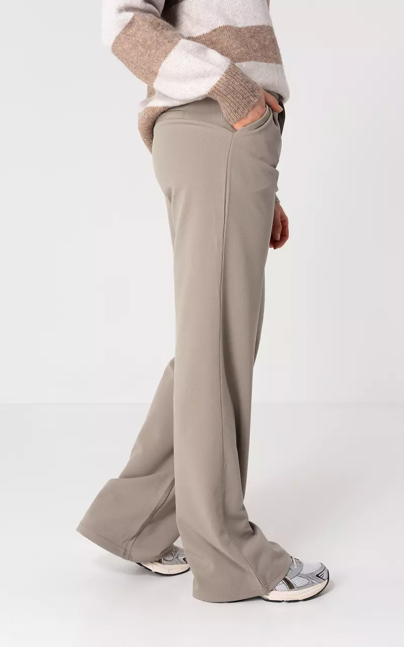 Basic wide leg trousers Beige