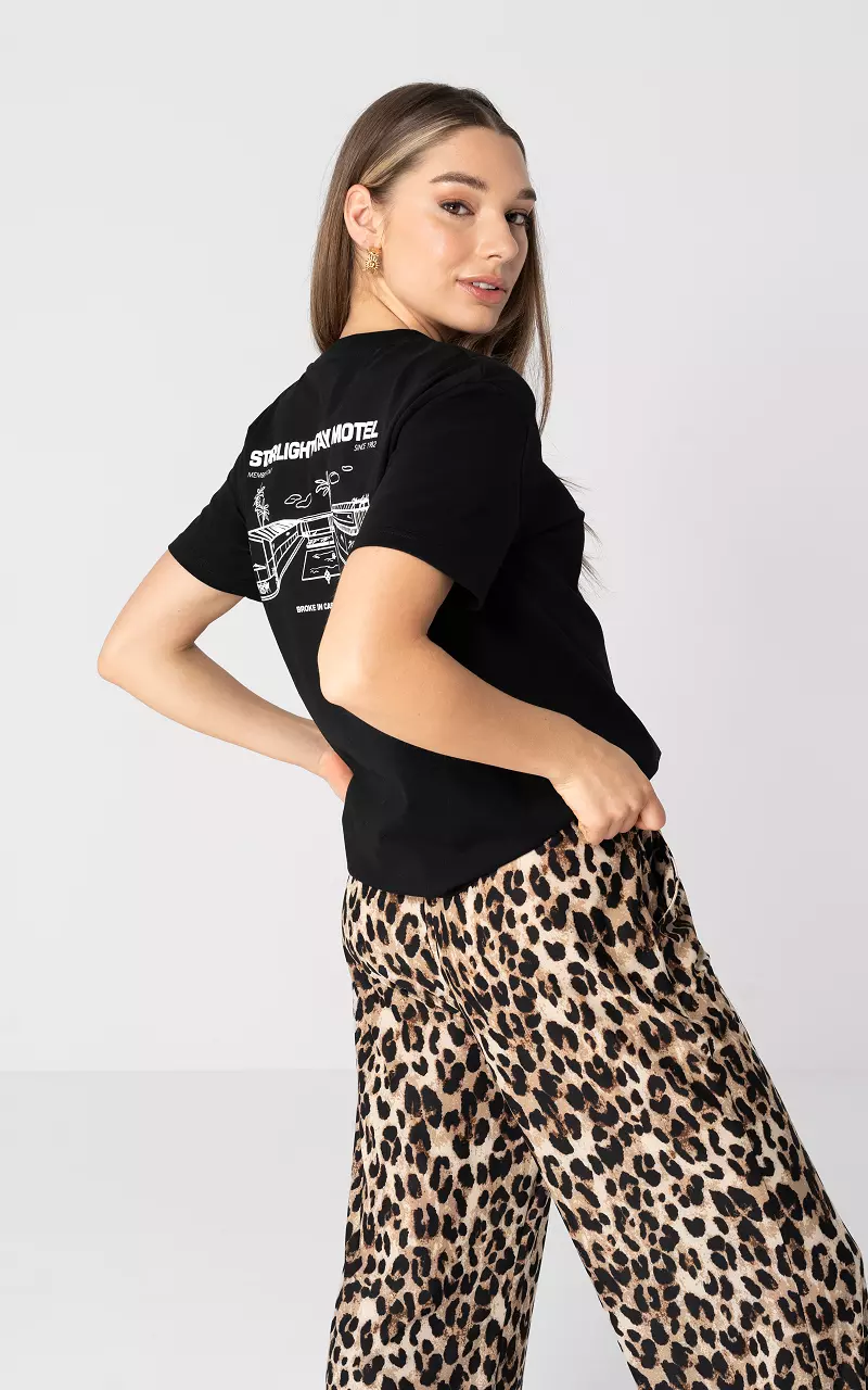 Shirt met print Zwart Wit