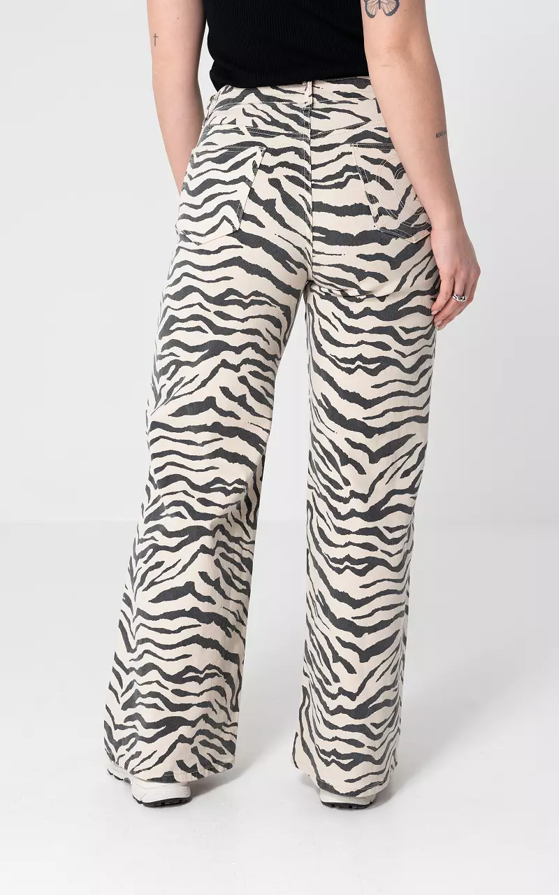 Animal print jeans Black Cream