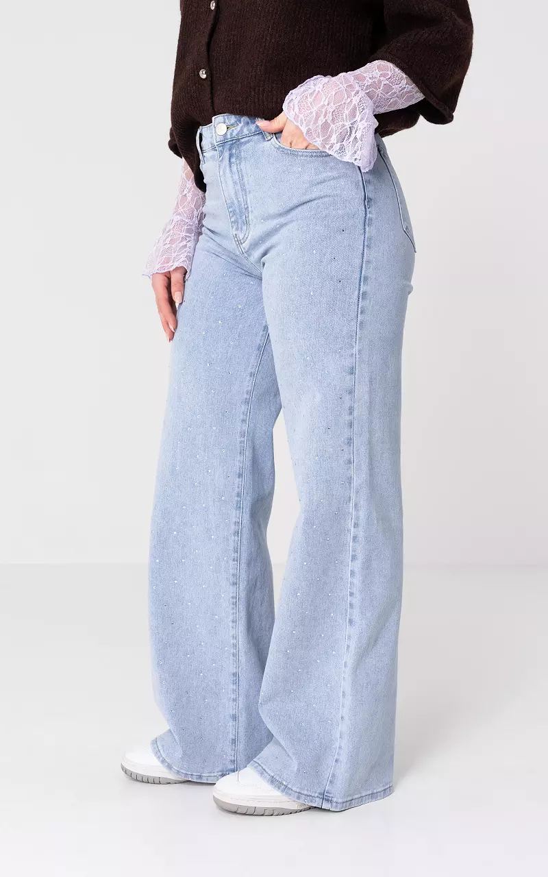 Tall wide leg jeans Lichtblauw
