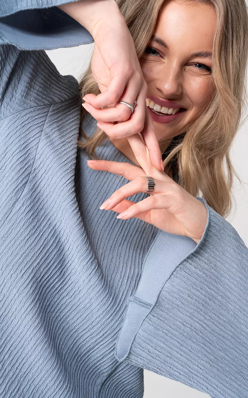 Top with flared sleeves Light Blue