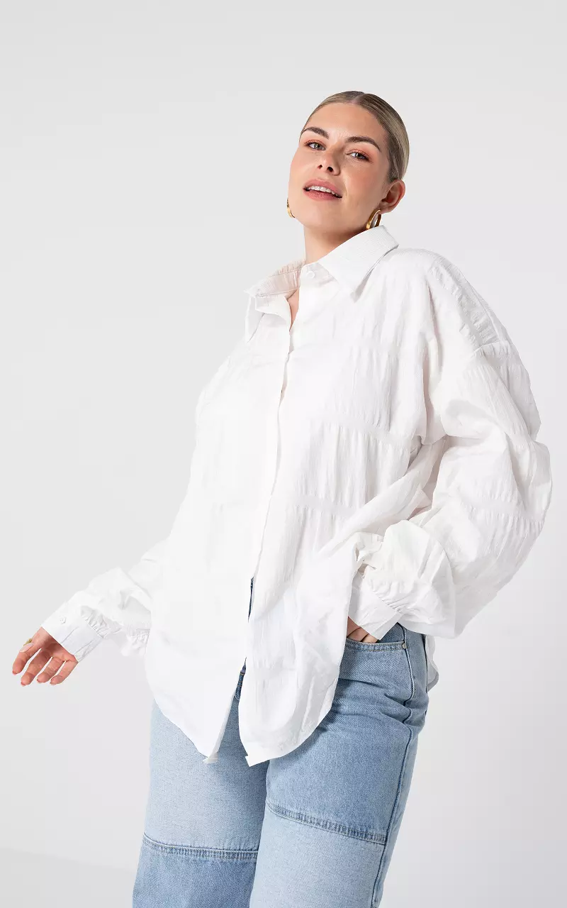 Oversized blouse with buttons White