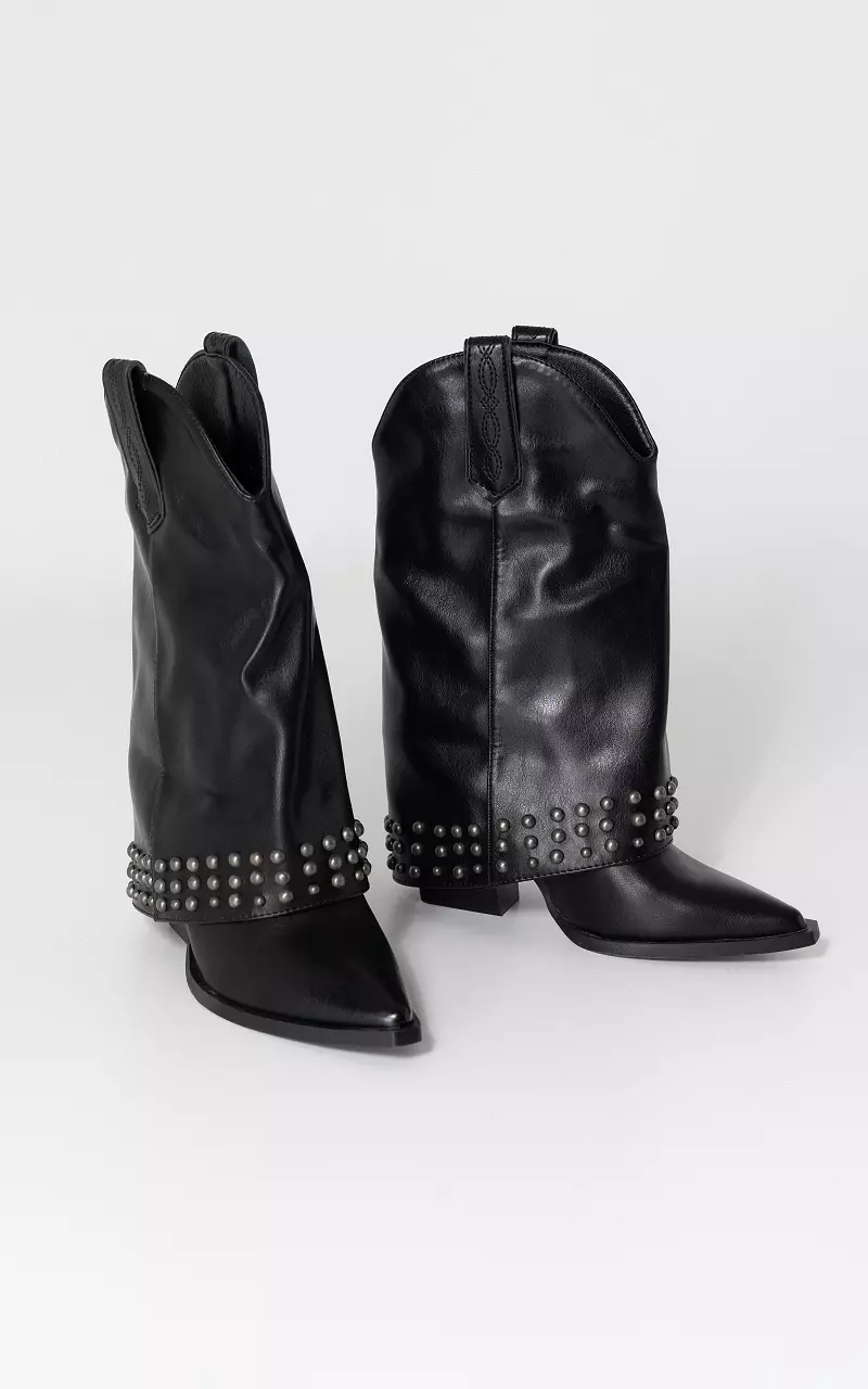 Boots with studs Black Silver