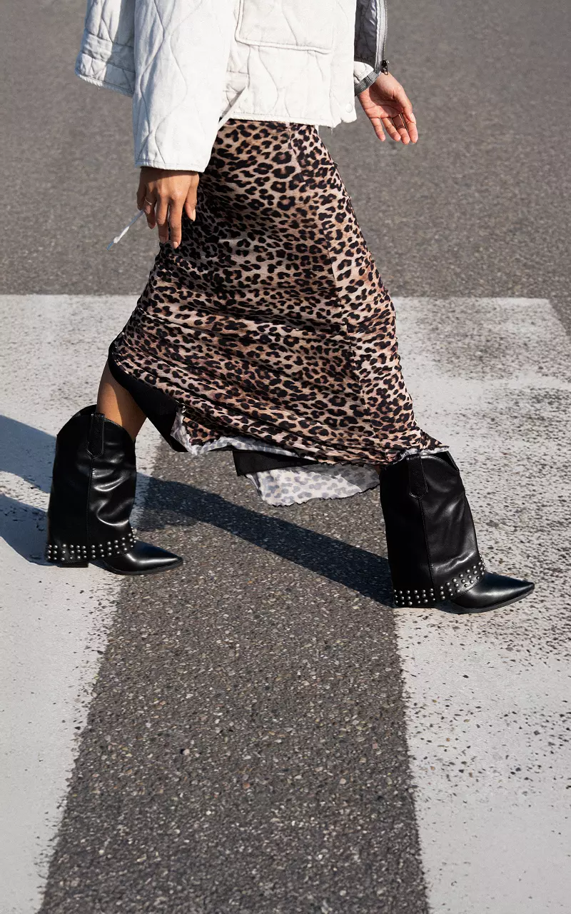 Boots with studs Black Silver