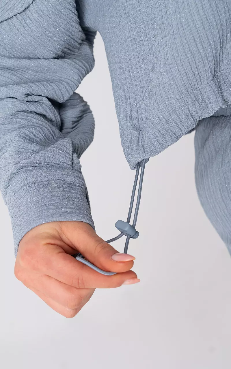Blouse met trekkoord Lichtblauw