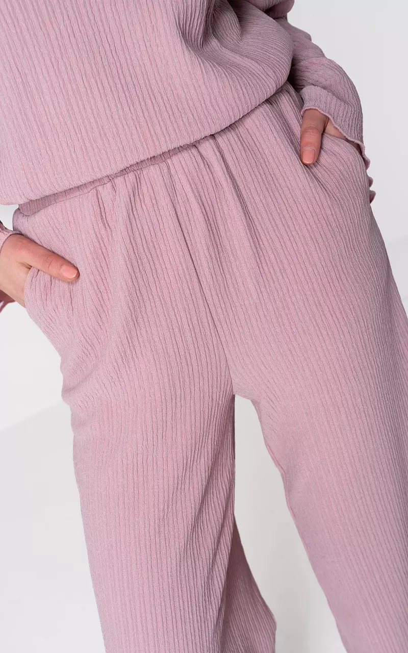 Loose-fit trousers with side pockets Light Pink