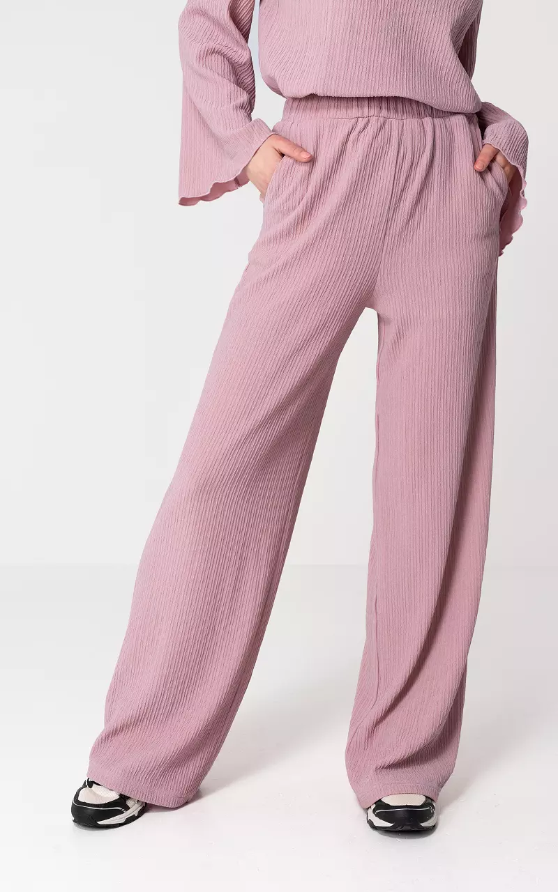 Loose-fit trousers with side pockets Light Pink