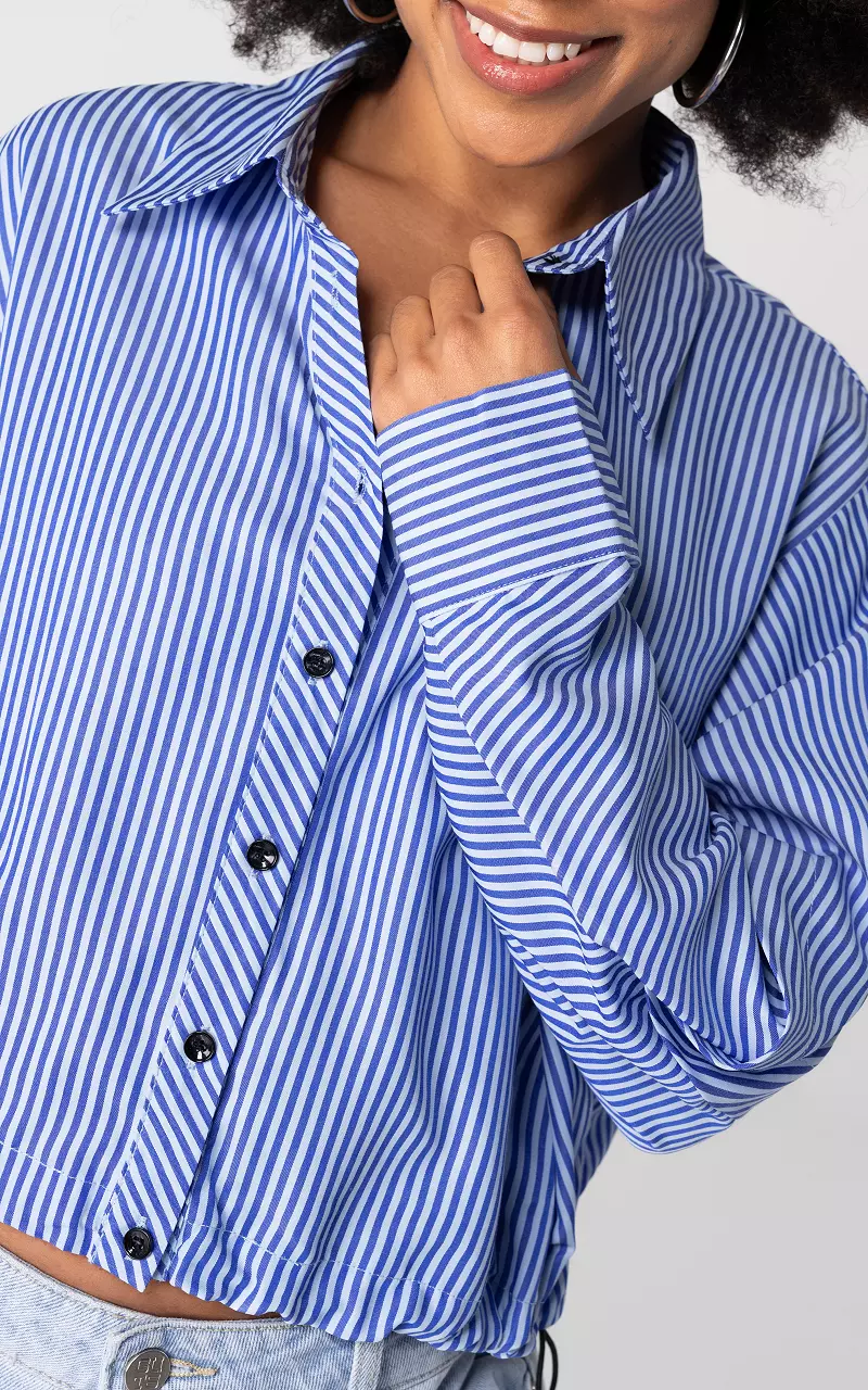 Short model blouse with adjustable elastic Blue Light Blue