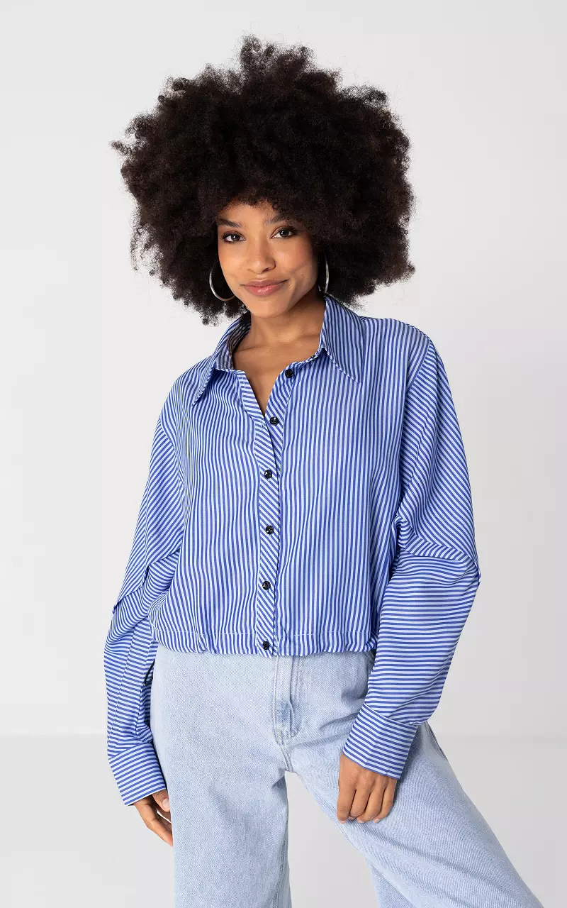 Short model blouse with adjustable elastic Blue Light Blue