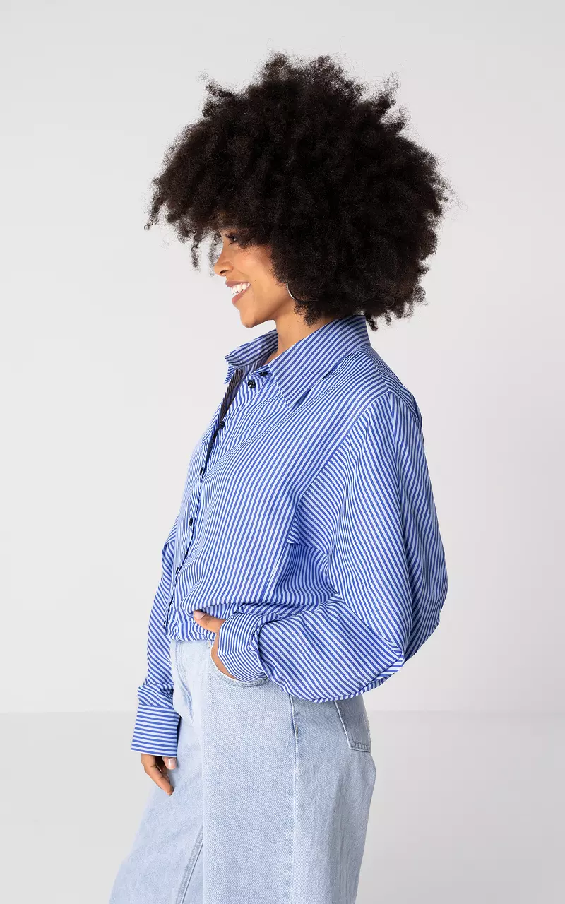 Short model blouse with adjustable elastic Blue Light Blue